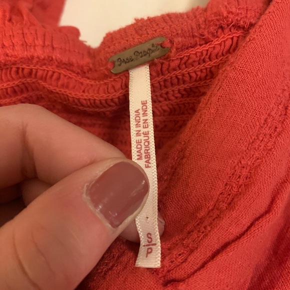 Free people coral colored tank cropped size small - Picture 3 of 3